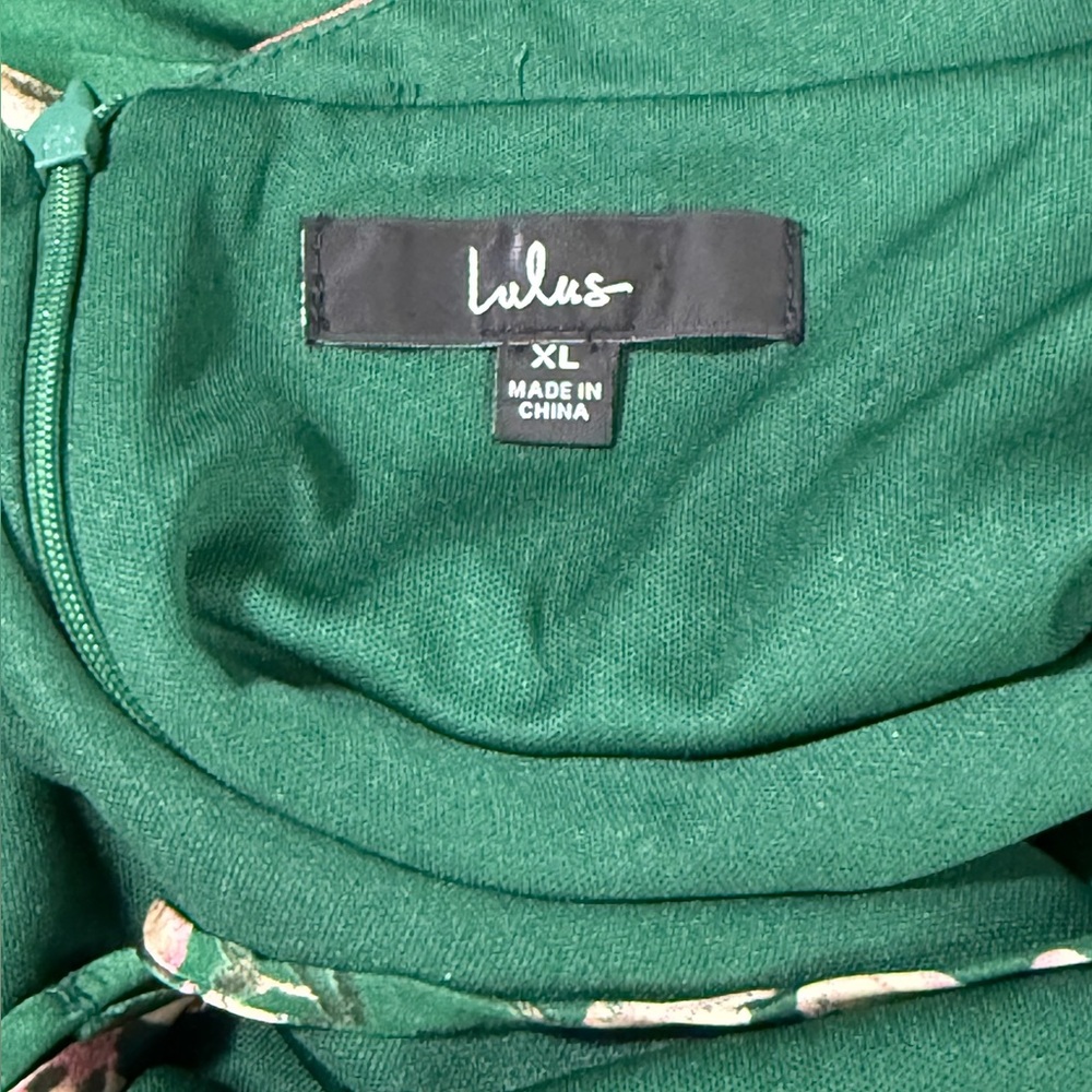 Lulu's Still the One Emerald Green Floral Print Satin Maxi Dress - Picture 10 of 16